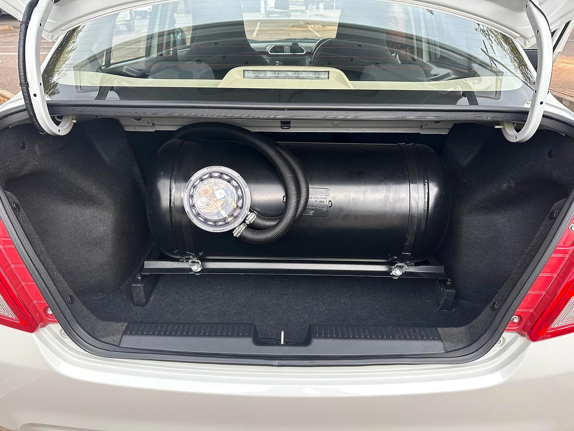 LPG Autogas tank fitted in a car boot